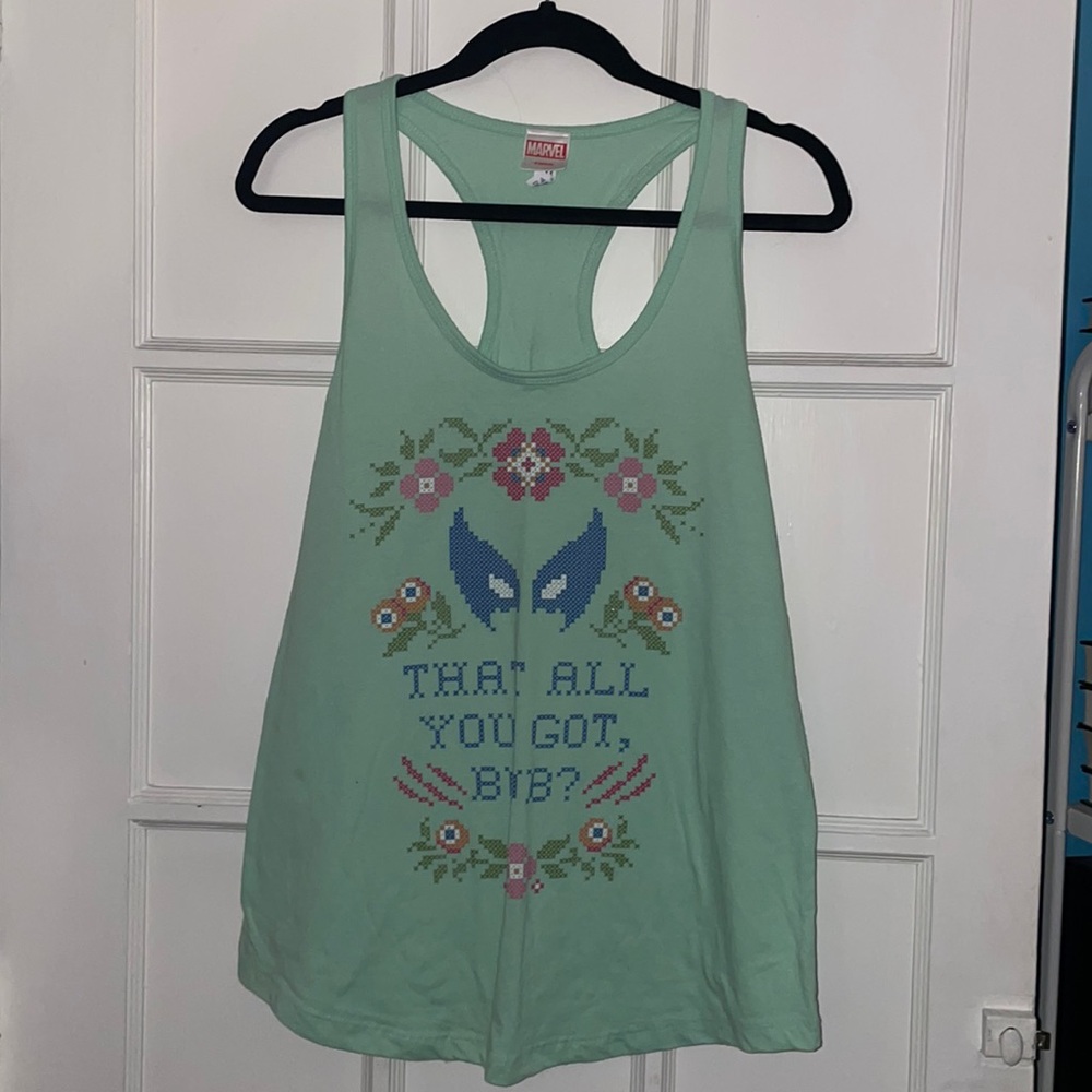 EUC Marvel Wolverine Cross stitch graphic tank XL